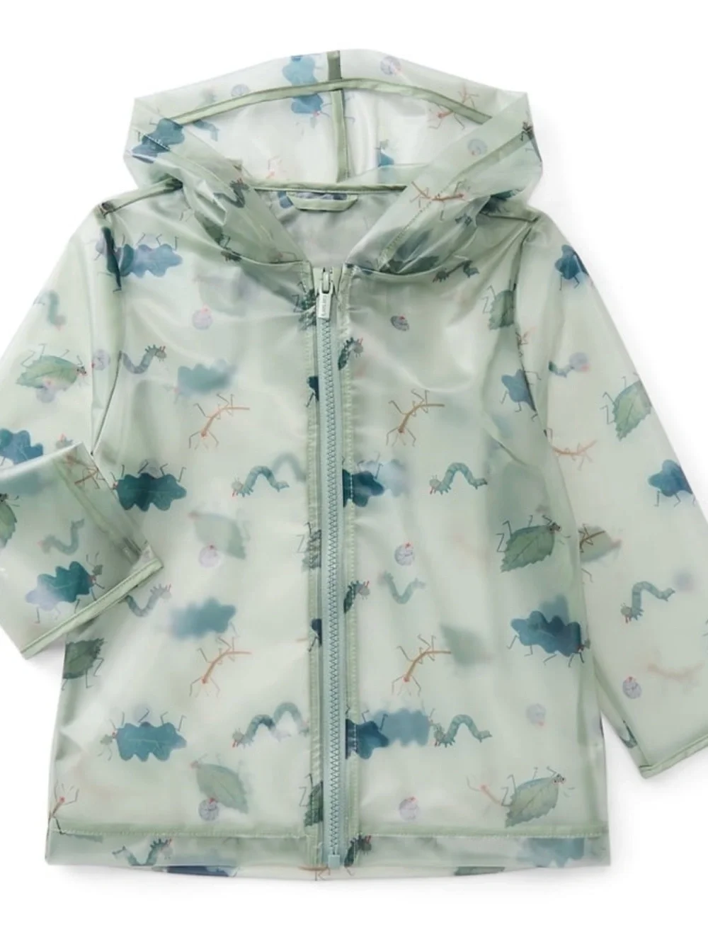 Green Bug-Print Rain Jacket